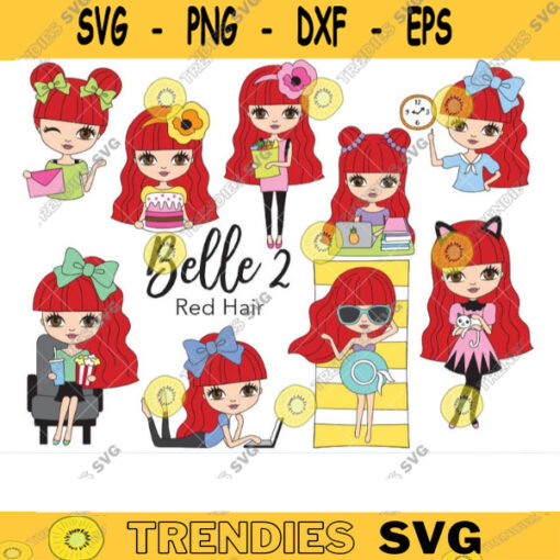 Study Appointment Planner Clipart Red Hair Girl at the Beach Birthday Red Hair Girl Woman Printable Planner Sticker Clipart Clip Art copy