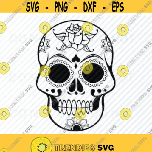 Sugar Skull SVG Day of the dead skull Vector Images silhouette Clip Art sugar skull SVG Files For Cricut Eps Png Stencil ClipArt Design 64