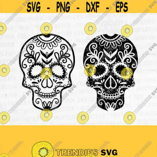 Sugar Skull Svg File Sugar Skull Cut File Sugar Skull Clip Art Sugar Skull Svg Day of the Dead Cut FileDesign 558