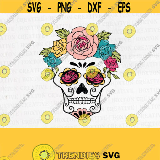 Sugar Skull Svg File Sugar Skull Cut File Sugar Skull Clip Art Sugar Skull Svg Day of the dead Dia de Los MuertosDesign 397