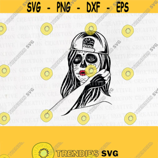 Sugar Skull Svg Gothic Girl Svg File Catrina svg Lady Dead Svg Halloween Svg Skull Woman Svg Lady Skull Svg CutfilesDesign 585