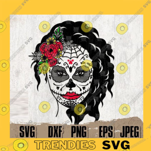 Sugar Skull svg 3 Sugar Skull Clipart Sugar Skull Cutfile Halloween svg Lady Dead svg Catrina svg Skull Clipart Halloween Shirt svg copy