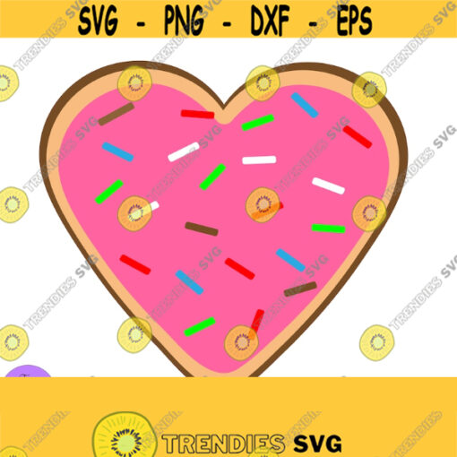 Sugar cookie. Heart cookie. Sugar cookie with sprinkles. Cookie with sprinkles. Kawaii cookie. Design 463