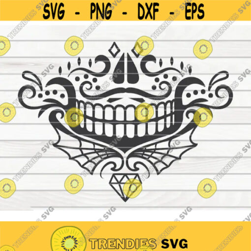 Sugar skull face mask SVG Halloween face mask Cut File clipart printable vector commercial use instant download Design 488