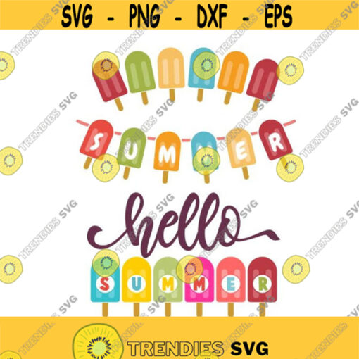 Summer Banner Ice pop Cream School Cuttable Reading Design SVG PNG DXF eps Designs Cameo File Silhouette Design 1105