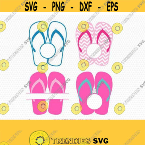 Summer Flip Flops monogram frames SVG Summer Monogram frames Svgbeach flip flop svgfor CriCut Silhouette cameo Files svg jpg png dxf Design 342