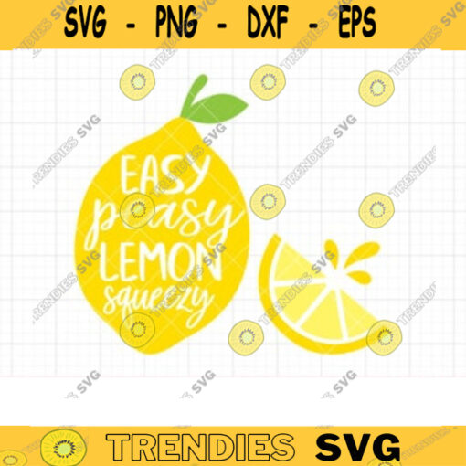 Summer Lemon SVG DXF Easy Peasy Lemon Squeezy Lemonade Sign Half Lemon svg dxf Cut Files for Cricut Commercial Use copy