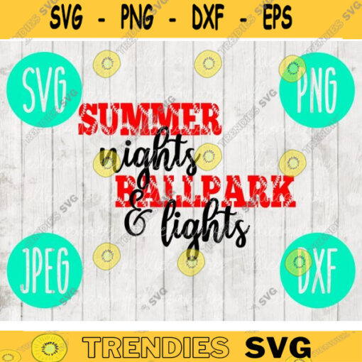 Summer Nights and Ballpark Lights svg png jpeg dxf cutting file Softball Baseball Mom Commercial Use Vinyl Cut File stitches 360
