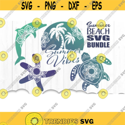 Summer Vibes Beach Hibiscus SVG Bundle Turtle Files For Cricut Turtle SVG Hibiscus Svg Beach Svg Hawaii Vacation Cut Files Bundle .jpg