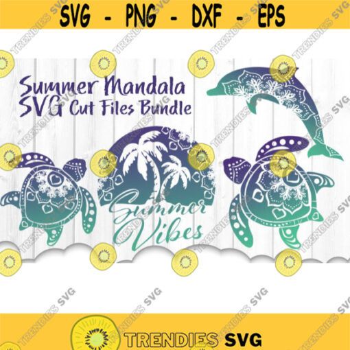Summer Vibes Beach Mandala SVG Bundle Summer SVG Files For Cricut Turtle Svg Tropical SVG Beach Svg Sunset Iron On Vinyl Decal .jpg