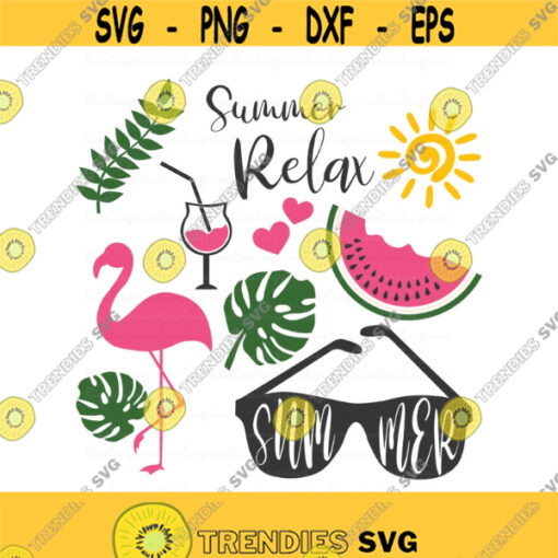 Summer svg png dxf Cutting files Cricut Funny Cute svg designs print for t shirt quote svg bundle svg flamingo svg sunglasses svg Design 354