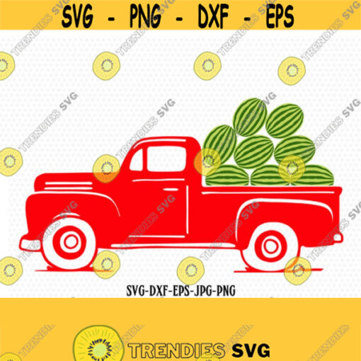 Summer vintage old truck svg Summer svg Watermelon svg Sweet summer svg Vacation svg Cricut Silhouette Cut File svg dxf eps Design 338