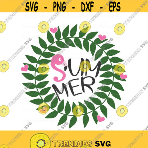 Summer wreath svg summer svg flamingo svg png dxf Cutting files Cricut Funny Cute svg designs print for t shirt quote svg Design 657