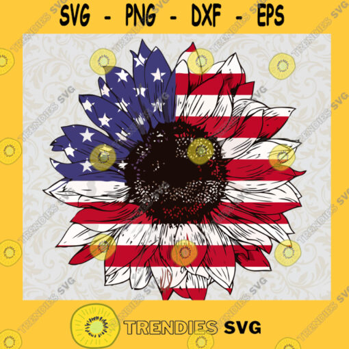 Sunflower American Flag SVG Sunflower svg American Flag svg Sunflower png svg files for cricut