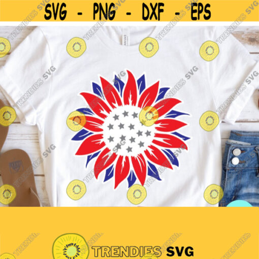 Sunflower Clipart Sunflower Png 4th of July Svg Memorial Day Svg Dxf Eps Png Silhouette Cricut Digital Independence Day Svg Design 466