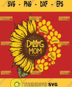 Sunflower Dog Mom Svg Sunflower Paw Print Svg Half Sunflower Svg 1