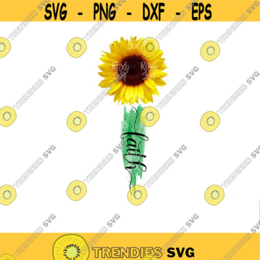 Sunflower Faith cross Faith calligraphy Sunflower Clipart Sublimation designs download Sunflower Faith clip art PNG JPG