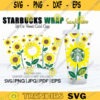 Sunflower Full Wrap Svg For Starbucks Sun Starbucks svg Floral svg Sun flower SVG Cup 24oz SVG PNG Files for Cricut Digital download 156