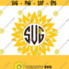 Sunflower SVG Sunflower Monogram Svg Flower Svg Sunflower Clipart Flower Monogram SVG Cricut Silhouette Cut Files