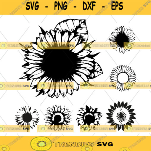 Sunflower SVG bundle svg Floral svg Flower svg shirt svg boho svg Svg Files for Cricut cut file dxf files for laser eps png svg