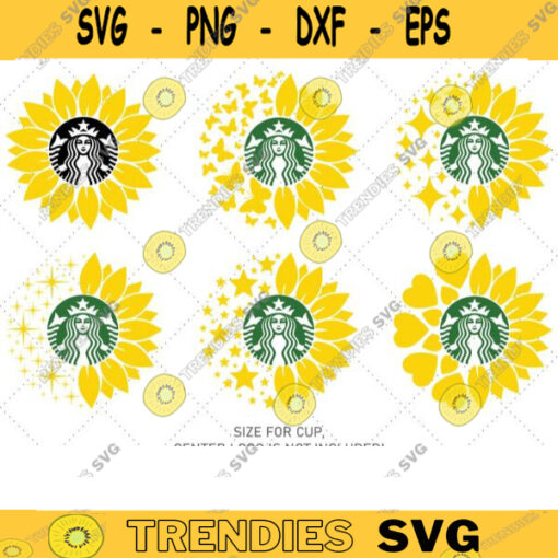 Sunflower Svg Png for DIY Projects Starbucks Svg Half Sunflower Svg Sunflower Butterfly Svg Starbucks Vector Cutting File For Cricut 131 copy