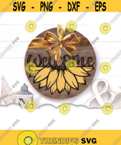 Sunflower Welcome Svg Sunflower Svg Files For Cricut Floral Welcome Sign Svg Layered Flower Svg Home Svg Files Sunflower Clipart Design 10129 .jpg