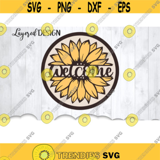 Sunflower Welcome Svg Sunflower Svg Files For Cricut Floral Welcome Sign Svg Layered Flower Svg Home Svg Files Sunflower Clipart Design 9791 .jpg