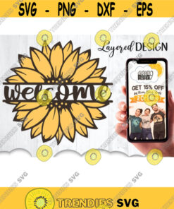 Sunflower Welcome Svg Sunflower Svg Files For Cricut Floral Welcome Sign Svg Layered Flower Svg Home Svg Files Sunflower Clipart Design 9798 .jpg