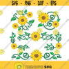 Sunflowers Flowers Sun Decal Flowers Tree Cuttable Design SVG PNG DXF eps Designs Cameo File Silhouette Design 260