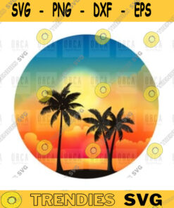 Sunset Png Paradise Palms Hawaii Silhouette Sea Palm Tree Png Rainbow Pngpng Digital File 33