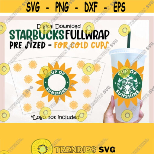 Sunshine Starbucks svg Summer Starbucks Cup svg Full Wrap Starbucks DIY Venti cold Cup 24 Oz svg for Cricut