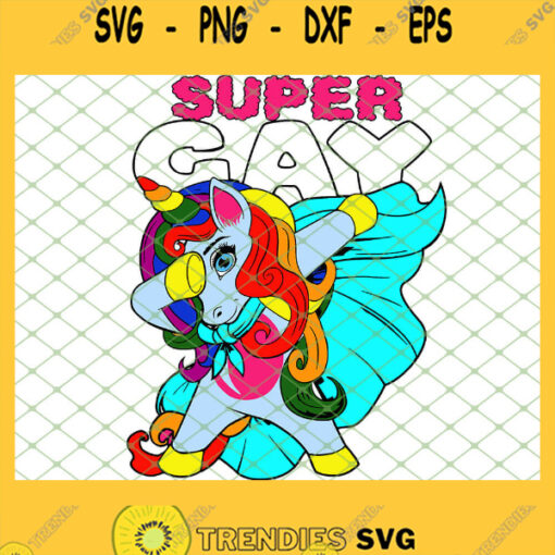 Super Gay Dabbing Unicorn Lgbt Flag Gay Pride Parade SVG PNG DXF EPS 1