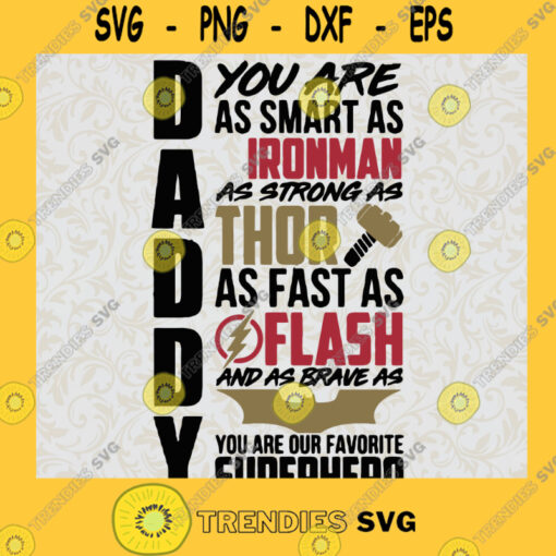 Superhero Dad Svg You Are Smart As Ironman Svg Marvel Superhero Svg