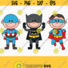 Superhero SVG. Kids Superheroes Bundle Clipart PNG. Kawaii Baby Toddler Shirt Vector Cut Files. Digital Instant Download dxf eps jpg pdf Design 447