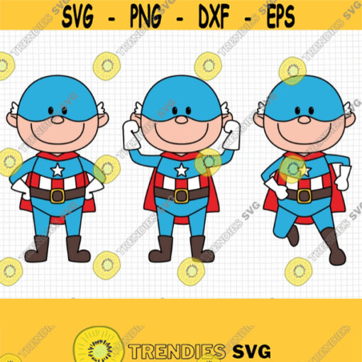Superhero SVG. Kids Superheroes Bundle Clipart PNG. Kawaii Baby Toddler Shirt Vector Cut Files. Digital Instant Download dxf eps jpg pdf Design 448
