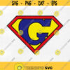 Superman logo with G SVG DXF PngVector Cut File Cricut Design Silhouette Vinyl Decal Disney Party Stencil Template Heat Transfer Iron Design 39