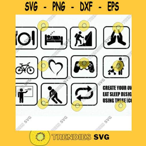 Svg Eat Sleep Repeat Clipart Collection teach bike pray mom hike love hockey. Svg for Cricut Silhouette