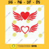 Svg File Heart Angel Wings. Love Valentines Svg. Hearts Svg. Wings Svg Dxf Png Eps Clipart Vector for Cricut Silhouette