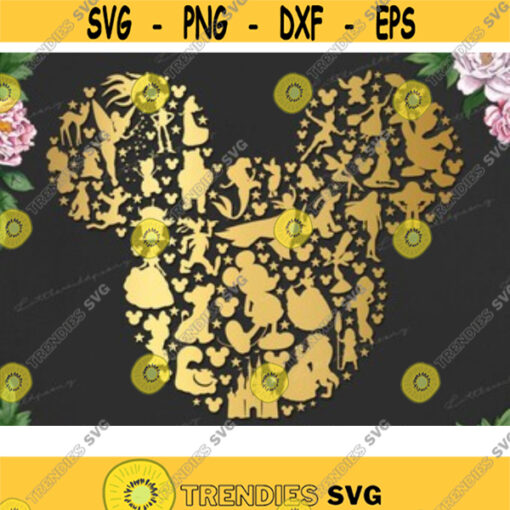 Svg Jasmine Floral Frame with flowers Png Cartoon Princess design Silhouette Cut Files Cricut Birthday Aladdin Sublimate Print Dxf Eps .jpg