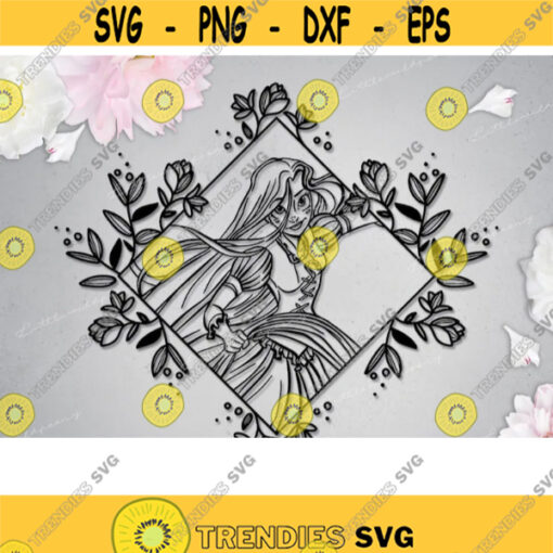Svg Snow White Floral Frame with flowers Png Evil Queen Villain design Silhouette Cut Files Cricut Birthday Girl Sublimate Print Dxf Eps .jpg