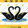 Swans logo SVG Files For Cricut Black White Vector Images Clip Art SVG Files Eps Png dxf Swan ClipArt Birds Silhouette Design 250