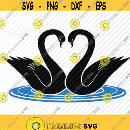 Swans logo SVG Files For Cricut Black White Vector Images Clip Art SVG Files Eps Png dxf Swan ClipArt Birds Silhouette Design 250