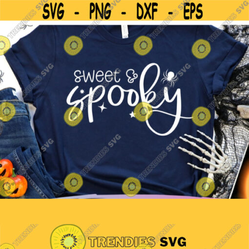 Sweet and Spooky Svg Halloween Shirt Svg Spooky Svg Commercial Use Svg Dxf Eps Png Silhouette Cricut Digital Kids Halloween Svg Design 859