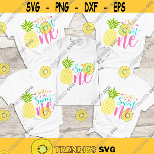 Sweet one SVG Sweet one pineapple SVG Sweet One Family bundle SVG Pineapple Birthday Cut files