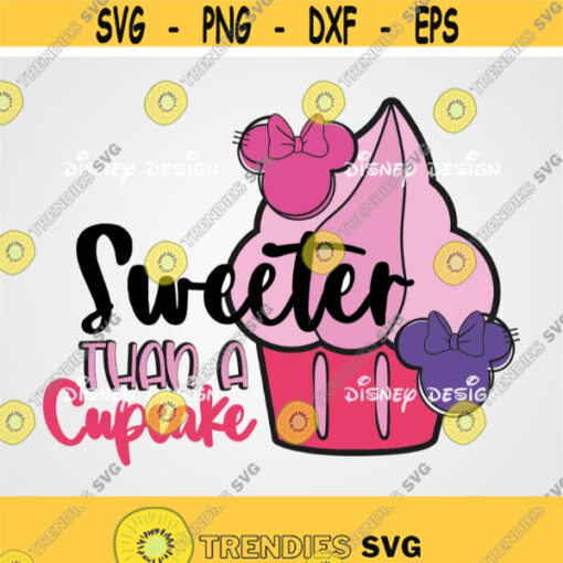 Sweeter Than a Cupcake Hand Lettered Hand Drawn SVG disney love wording svg heart love disney svg cut files cricut silhouette Design 343