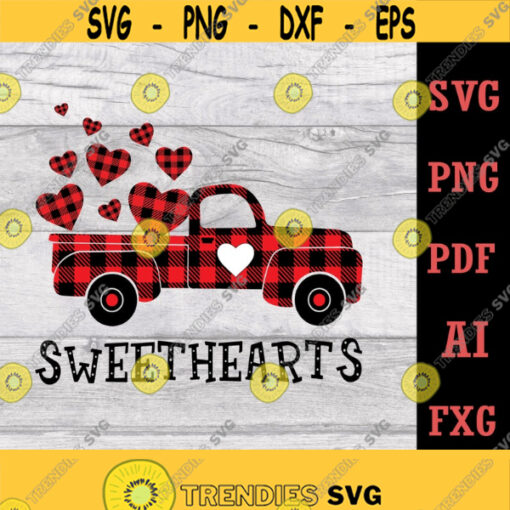 Sweethearts svgRed Car svgRed plaidBuffalo PlaidHearts svgDigital DownloadPrintSublimation Design 303