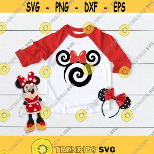 Swirl Minnie svg Swirly svg DIsney Svg Tshirt svg Mug svg Silhouette Cut Files Cricut Files Svg Png Dxf Eps Design 319