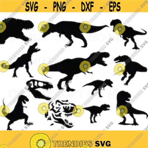 T Rex SVG Bundle Dinosaur Vector Images Silhouette Clip Art for Vinyl Cutting SVG Files For Cricut Eps Png Stencil ClipArt Design 167