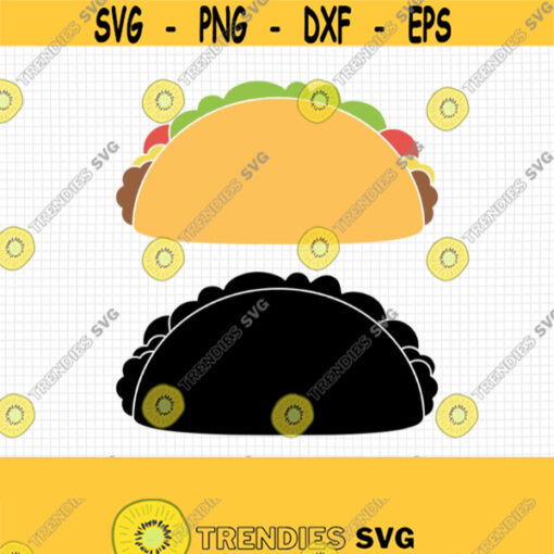 Taco SVG. Cinco de Mayo Cut Files. Mexican Food SVG Taco Icon PNG Clipart. Vector Taco Design for Cutting Machine dxf eps Instant Download Design 457