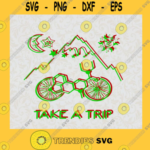 Take A Trip Chemical compound Bicycle Bicycle Lover Sun Moon Mountain sportDizzy SVG Digital Files Cut Files For Cricut Instant Download Vector Download Print Files